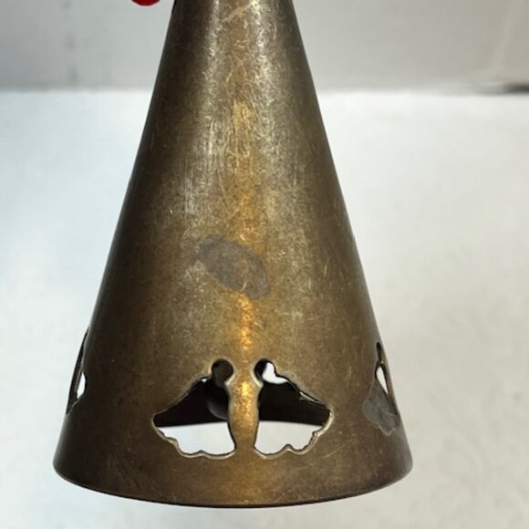 VTG 1999 Handmade Silverplated Christmas Bell Red Bow 5" Tall - Picture 10 of 15